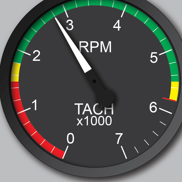 Tecnam P2008JC RPM gauge