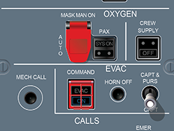 A350 oxygen control panel